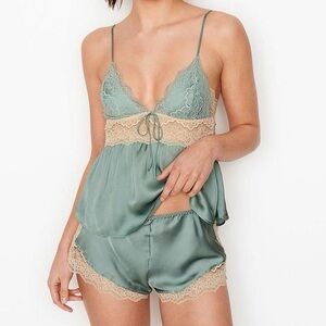 Victoria's Secret Stretch Lace & Satin Cami Set